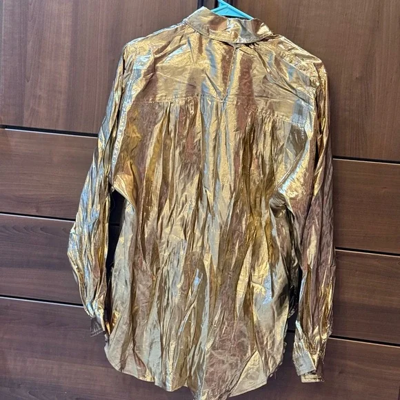 Vintage Marc D’Alcy Paris Metallic Gold Blouse - Picture 8 of 11